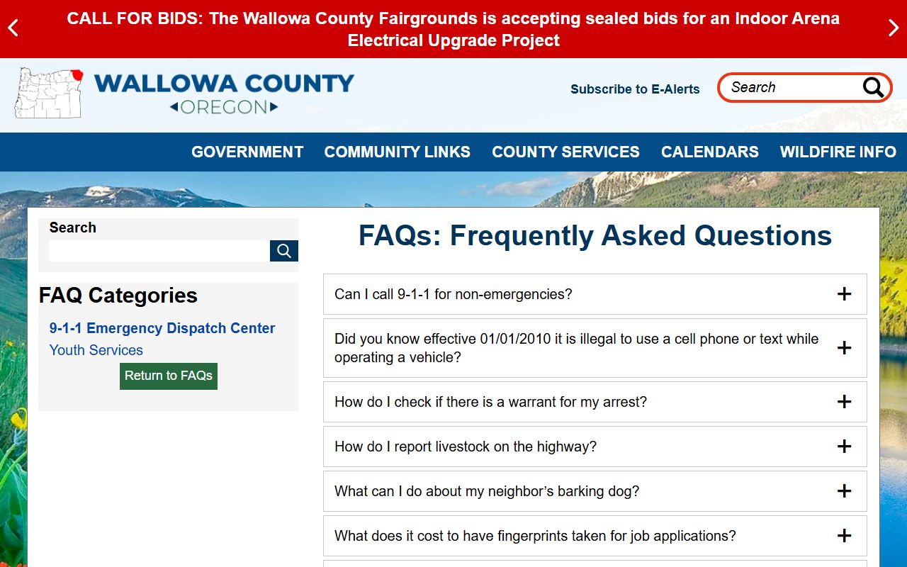 Wallowa County criminal court records sheriff warrant FAQ