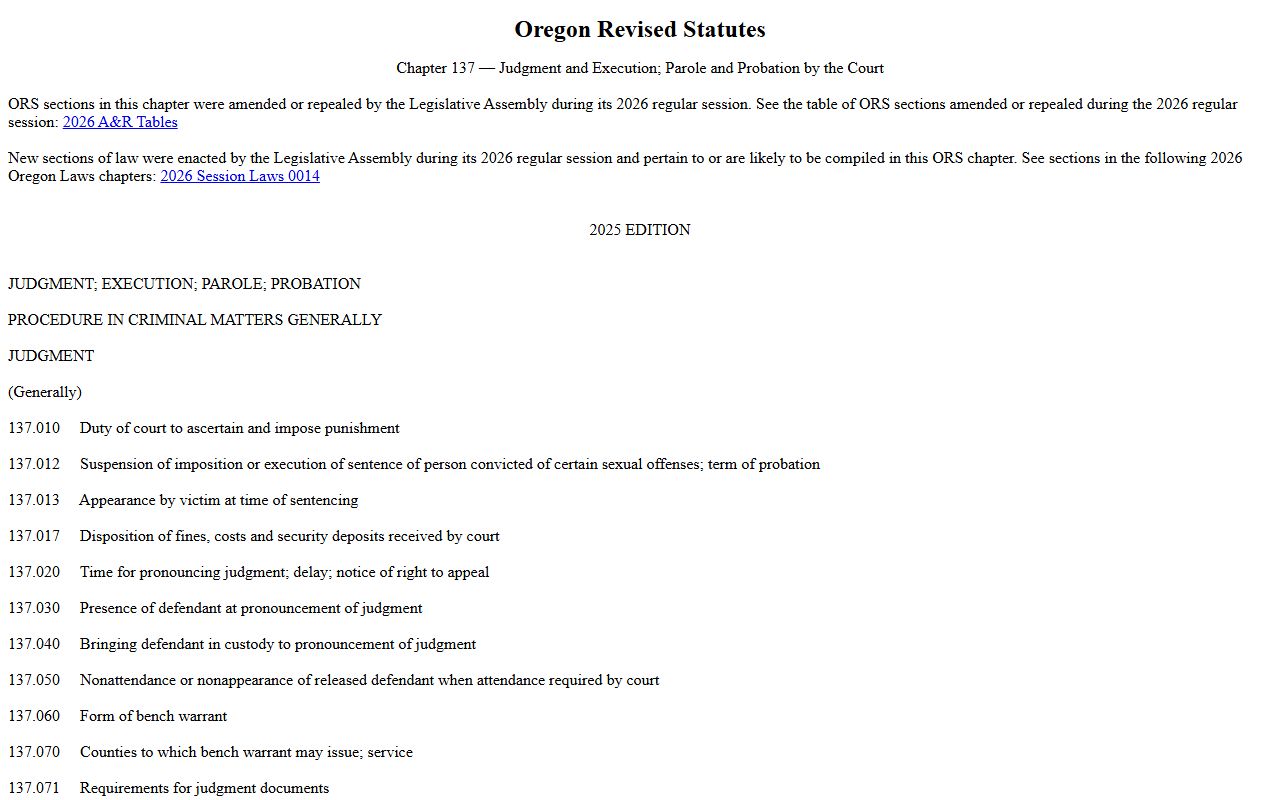 Wallowa County Circuit Court records ORS Chapter 137 set aside statute