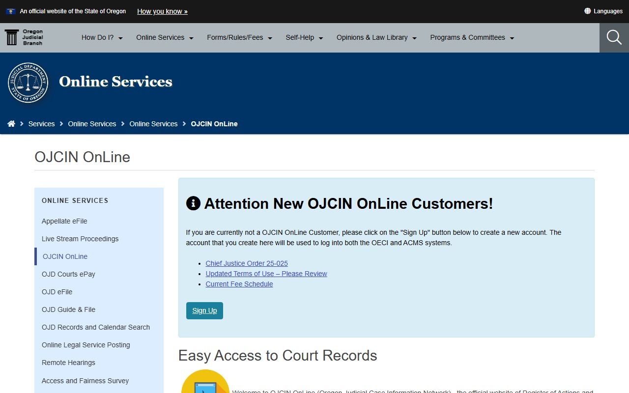 Wallowa County court records OJCIN subscription access