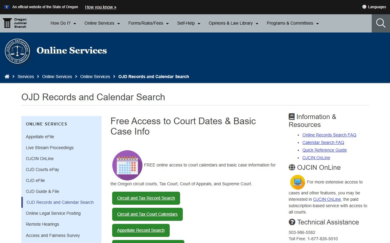 Wallowa County court records OJD records and calendar search