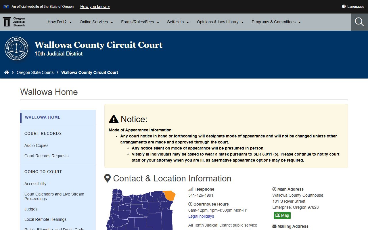 Wallowa County court records official circuit court page