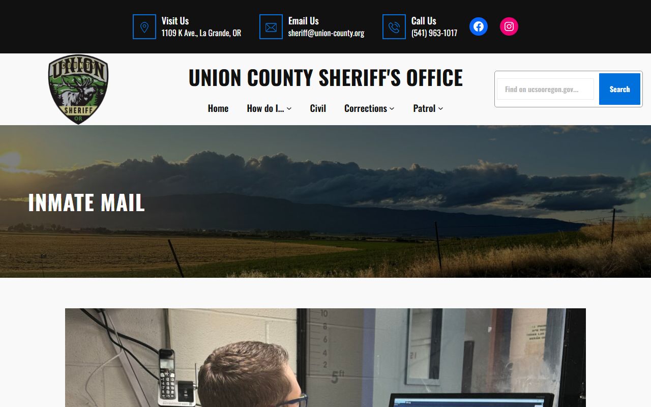 Wallowa County inmate records Union County inmate mail rules